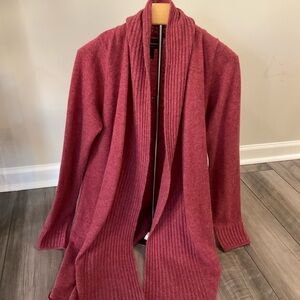 Tahari Women's Cardigan Sweater - Deep Red 100% Cashmere